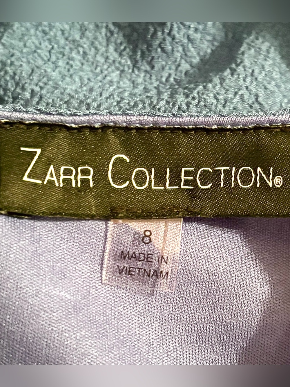Zarr Collection Blue V-Neck Drop Waist Ruffle Hem Mini Dress Womens 8 Lined EUC - Picture 10 of 12